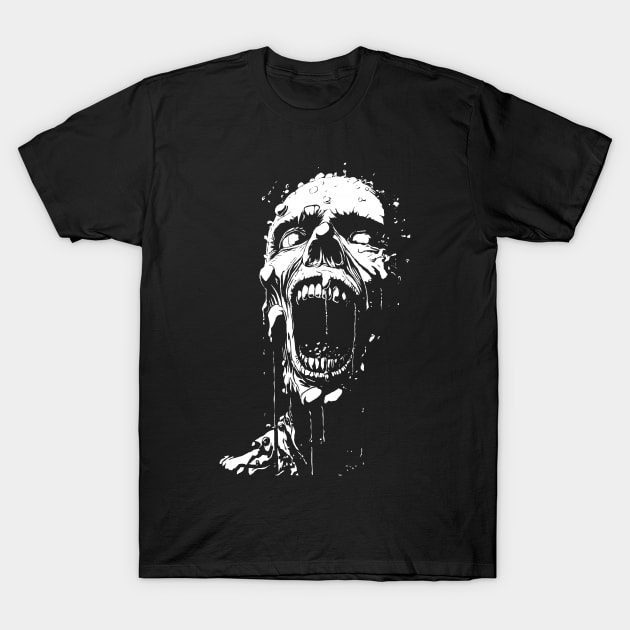 Melting Zombie (white) T-Shirt by JDTee